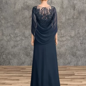 Mother of the Bride Dresses for Wedding Party Dress Long Chiffon Lace Applique Wedding Guest Dresses